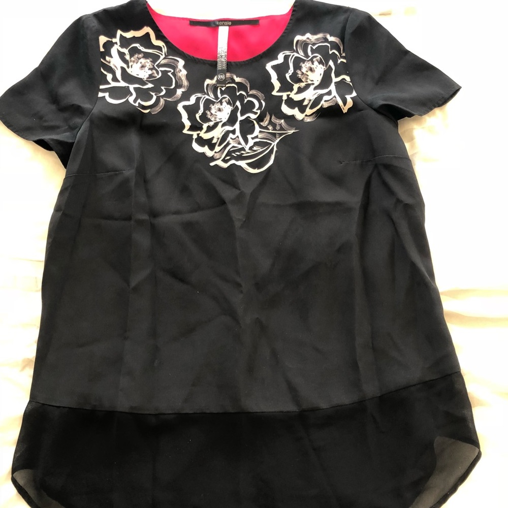 Kensie blouse with sheer bottom